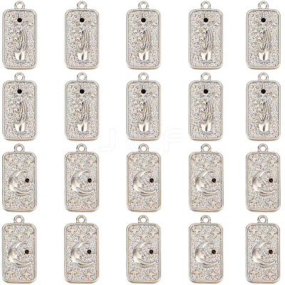 20Pcs 2 Styles Alloy Rhinestone Pendants FIND-SC0013-90-1