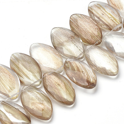 Synthetic Gold Rutilated Quartz Beads Strands G-S273-12-1