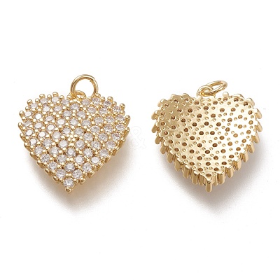 Brass Micro Pave Cubic Zirconia Pendants ZIRC-F116-06-G-1