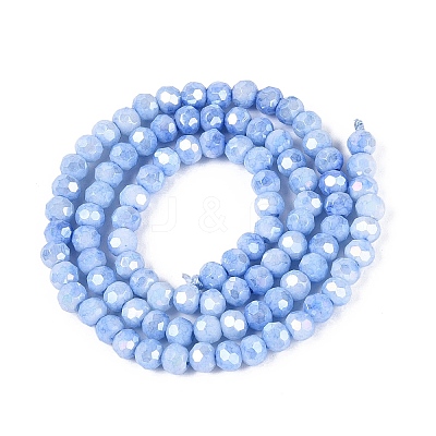 Anti-Tarnish Electroplate Glass Beads Strands EGLA-ZX010-4mm-09-1