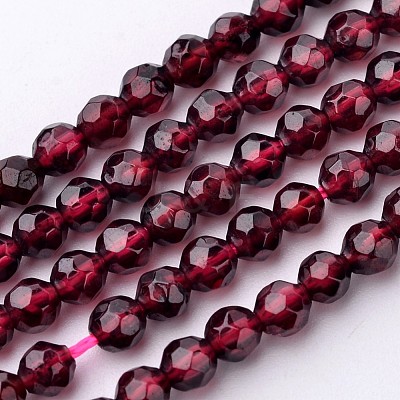 Natural Garnet Bead Strands X-G-K145-F-3mm-AB-1