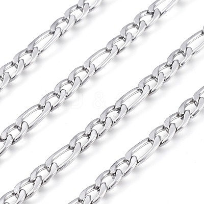 Tarnish Resistant 304 Stainless Steel Figaro Chains CHS-M001-04P-1