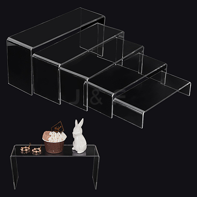 5Pcs 5 Styles U-shape Acrylic Shoes Display Stand Risesrs ODIS-WR0001-01-1