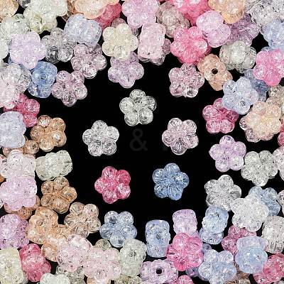 Transparent Crackle Acrylic Beads OACR-B031-21-1