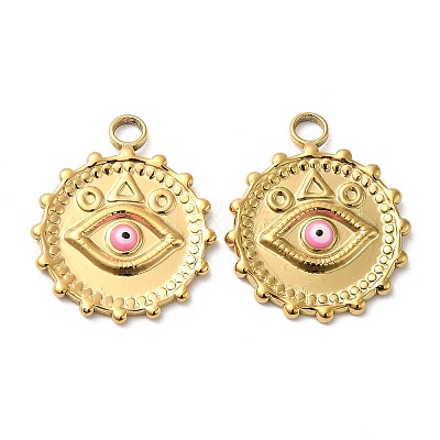 304 Stainless Steel Enamel Pendants STAS-D011-05G-1