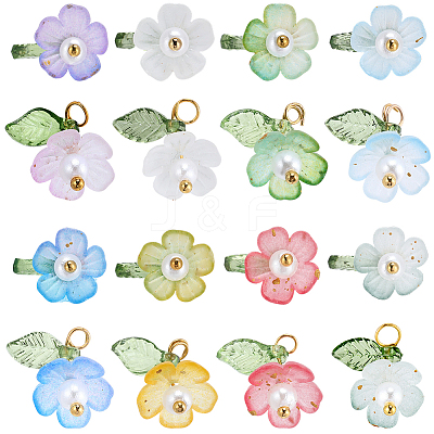160Pcs 8 Colors Transparent Acrylic Pendants FIND-SC0021-53-1