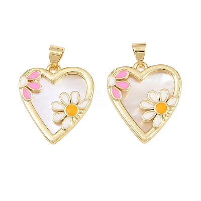 Brass Enamel Pendants KK-S526-52G-1
