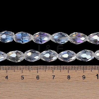 Transparent Electroplate Glass Beads Strands EGLA-N013-T6mm-B01-1