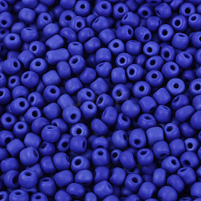 Frosted Opaque 6/0 Glass Seed Beads SEED-R029-4mm-A09-1