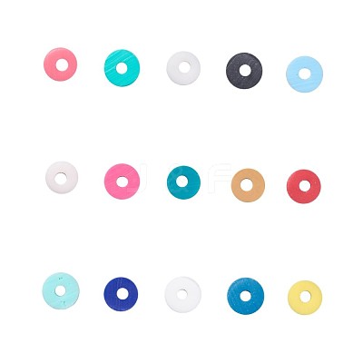 15 Colors Handmade Polymer Clay Beads CLAY-JP0001-06A-1