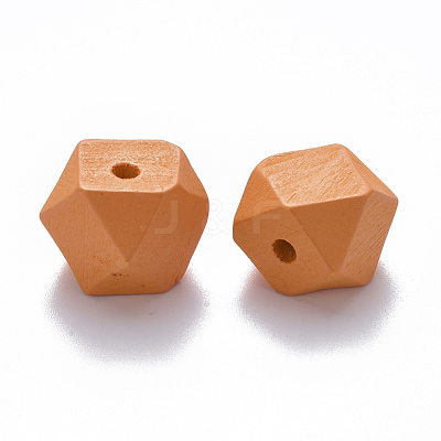Painted Natural Wood Beads WOOD-Q040-020B-A06-1