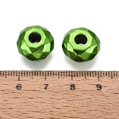 UV Plating Iridescent Transparent Acrylic European Beads OACR-E033-22-07-1