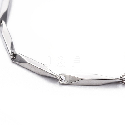 Tarnish Resistant Unisex 201 Stainless Steel Bar Link Chain Bracelets BJEW-L637-35A-P-1