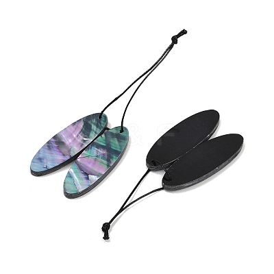 2Pcs Natural Black Lip Shell Pendants FIND-Z079-01A-1