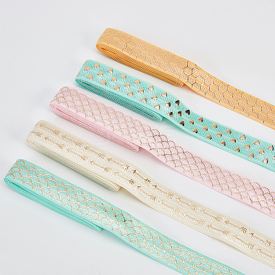 Ocean Theme Polyester Elastic Foldover Elastics OCOR-GF0001-08-1