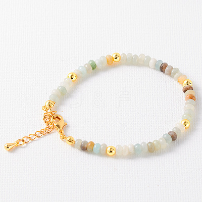Simple Design Natural Flower Amazonite Beaded Bracelets for Women JH7309-6-1
