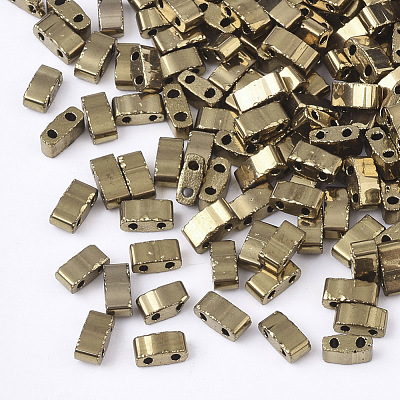 Electroplate Opaque Glass Seed Beads SEED-S023-20B-02-1