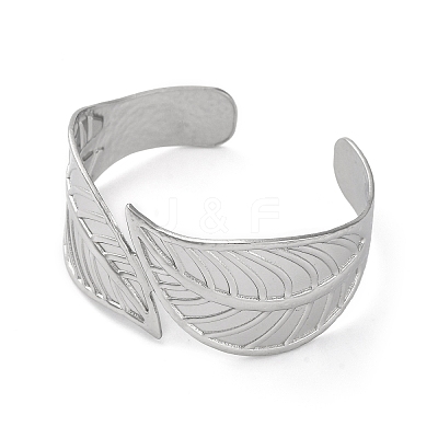 304 Stainless Steel Cuff Bangles for Women BJEW-G729-04P-1