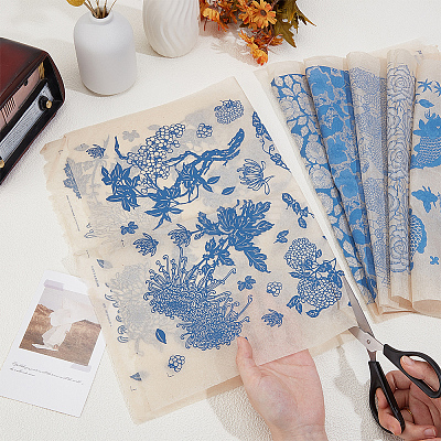 6Pcs 6 Styles Paper Ceramic Decals DIY-BC0015-30A-1