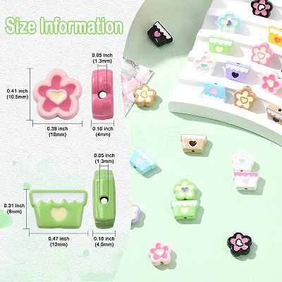 36pcs 18 Styles Baking Paint Alloy Beads FIND-CJ0004-21-1