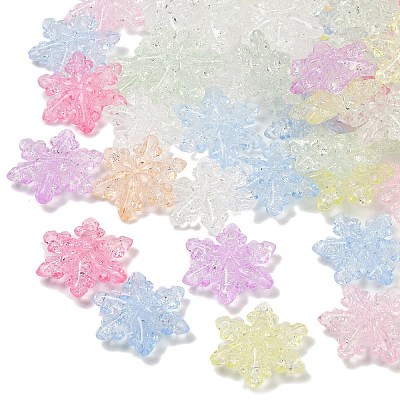 Transparent Crackle Acrylic Beads OACR-B031-05-1