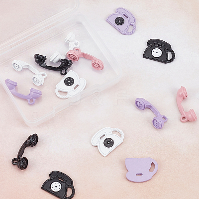 16Pcs 8 Style Spray Painted Alloy Pendants FIND-SC0001-90-1
