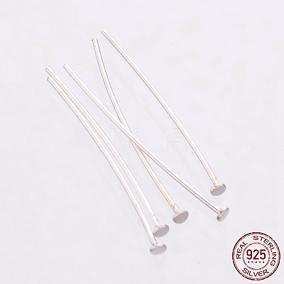 925 Sterling Silver Flat Head Pins STER-K017-20mm-S-03-1