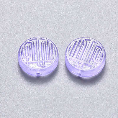 Transparent Spray Painted Glass Beads GLAA-S190-007A-02-1