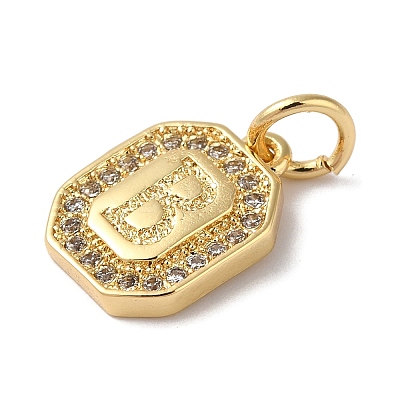 Real 18K Gold Plated Brass Micro Pave Clear Cubic Zirconia Pendants KK-L216-002G-B-1