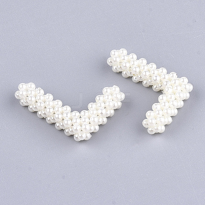 Handmade ABS Plastic Imitation Pearl Woven Beads FIND-T039-18-L-1