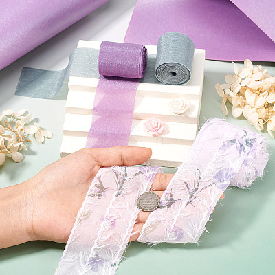 15 Yards 3 Colors Nylon Flower Printed Ribbon Sets OCOR-TA0002-31-1