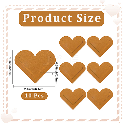 10Pcs PU Leather Heart Corner Protectors AJEW-CL0001-17A-1