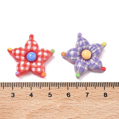 Tartan Pattern Opaque Resin Cabochons CRES-A061-01A-1