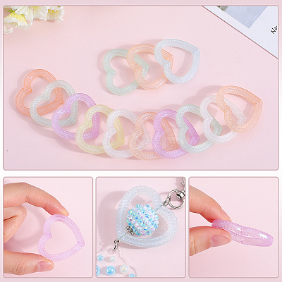 50Pcs Luminous Acrylic Bead Frame OACR-SP0001-09-1