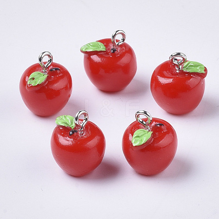 Apple Resin Charms X-RESI-R184-04A-1