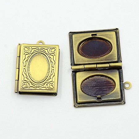 Romantic Valentines Day Ideas for Him with Your Photo Brass Locket Pendants X-ECF136-2AB-1