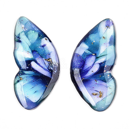 Epoxy Resin Butterfly Wings Cabochons CRES-N035-02B-1