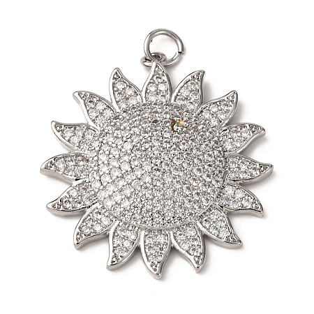Brass Micro Pave Cubic Zirconia Pendants KK-A264-01P-1