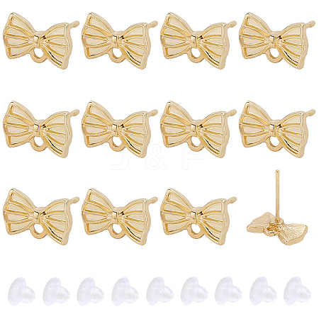 60Pcs Bowknot Alloy Stud Earring Findings FIND-BBC0004-63A-1