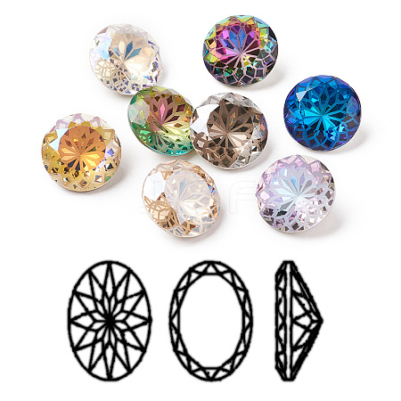 K9 Glass Rhinestone Pointed Back Cabochons RGLA-P030-06B-M01-1