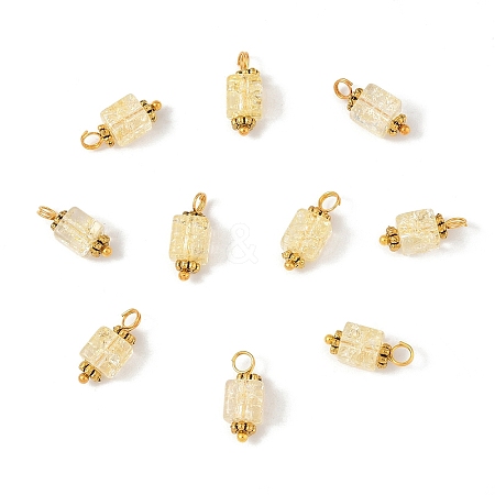 10Pcs Crackle Glass Pendants PALLOY-YW00067-05-1