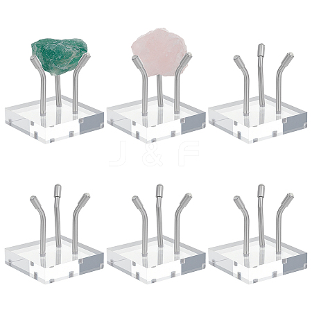 Square Acrylic Display Stands for Raw Stone Mineral ODIS-WH0028-97-1