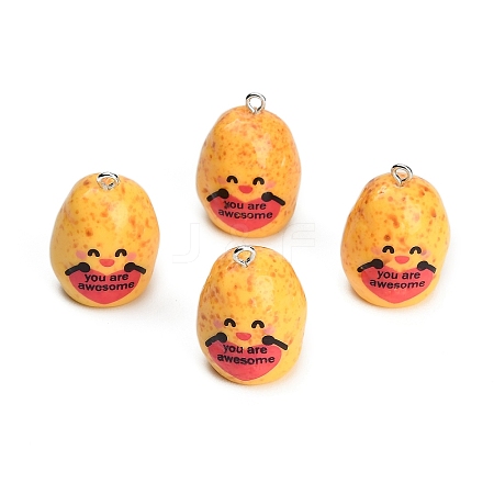 Opaque Resin with Alloy Pendants RE-CBA08CD-07A-1