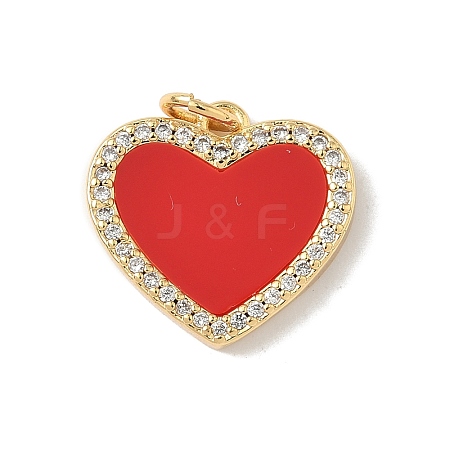 Brass Micro Pave Cubic Zirconia with Resin Pendants KK-L239-058G-1