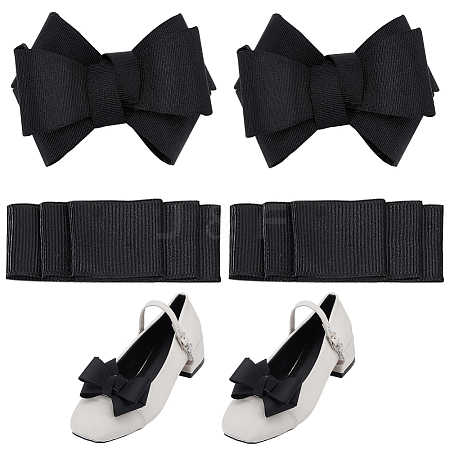 4Pcs 2 Styles Bowknot Webbing Ribbon Shoe Decorations FIND-AR0006-11-1