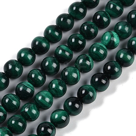 Natural Malachite Beads Strands G-F461-05-8mm-1