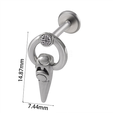 304 Stainless Steel Threadless Labret Stud WG47083-25-1