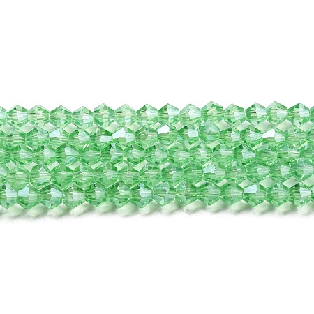 Transparent Electroplate Glass Beads Strands GLAA-F029-4mm-C24-1