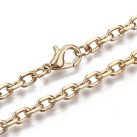 Brass Cable Chains Necklace Making MAK-N034-004B-G-1