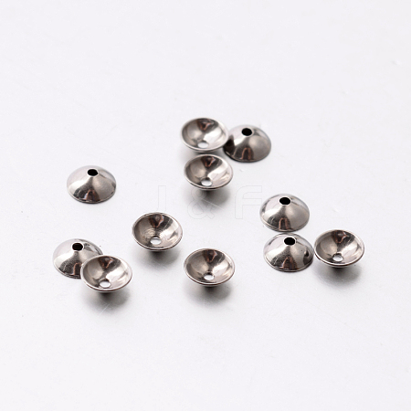 Tarnish Resistant Apetalous 201 Stainless Steel Bead Caps STAS-E080-04-1